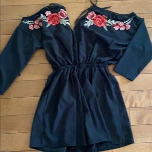 ROMWE BLACK ROMPER size L